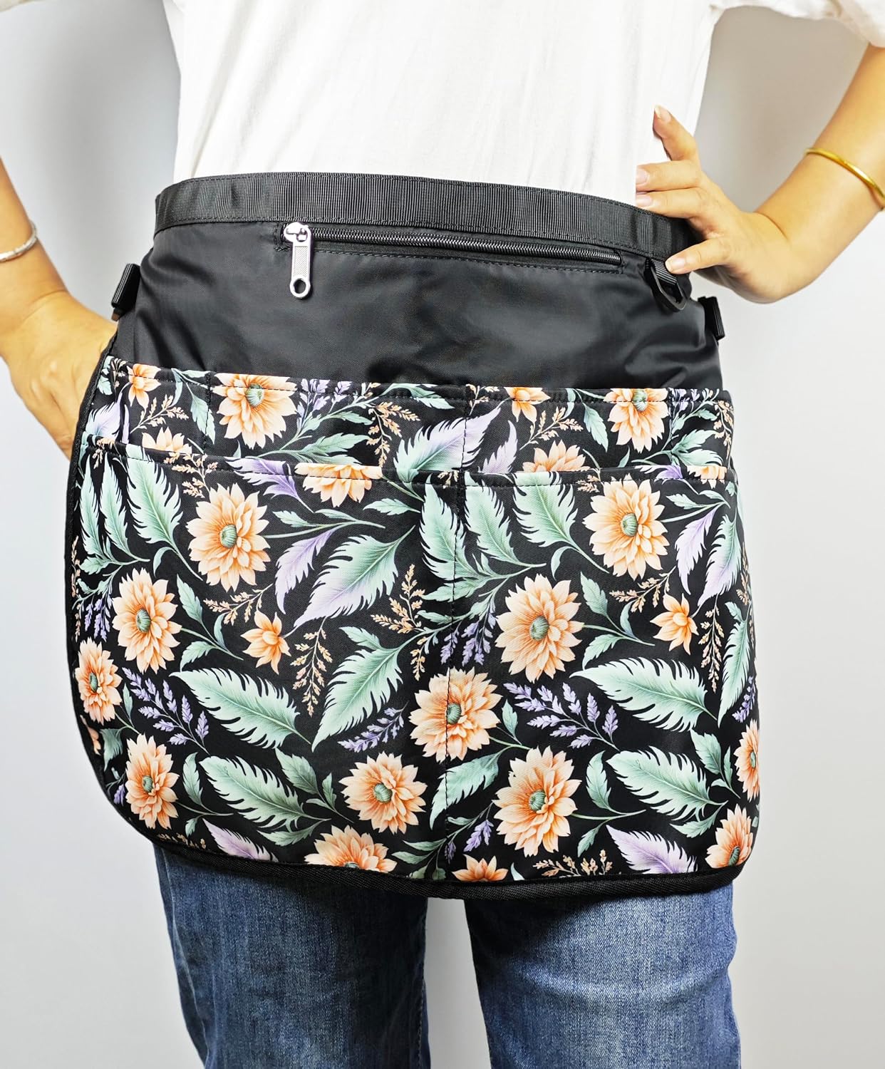 Garden Apron for Women with 7 Pocket,Half Florist Apron Harvesting Apron
