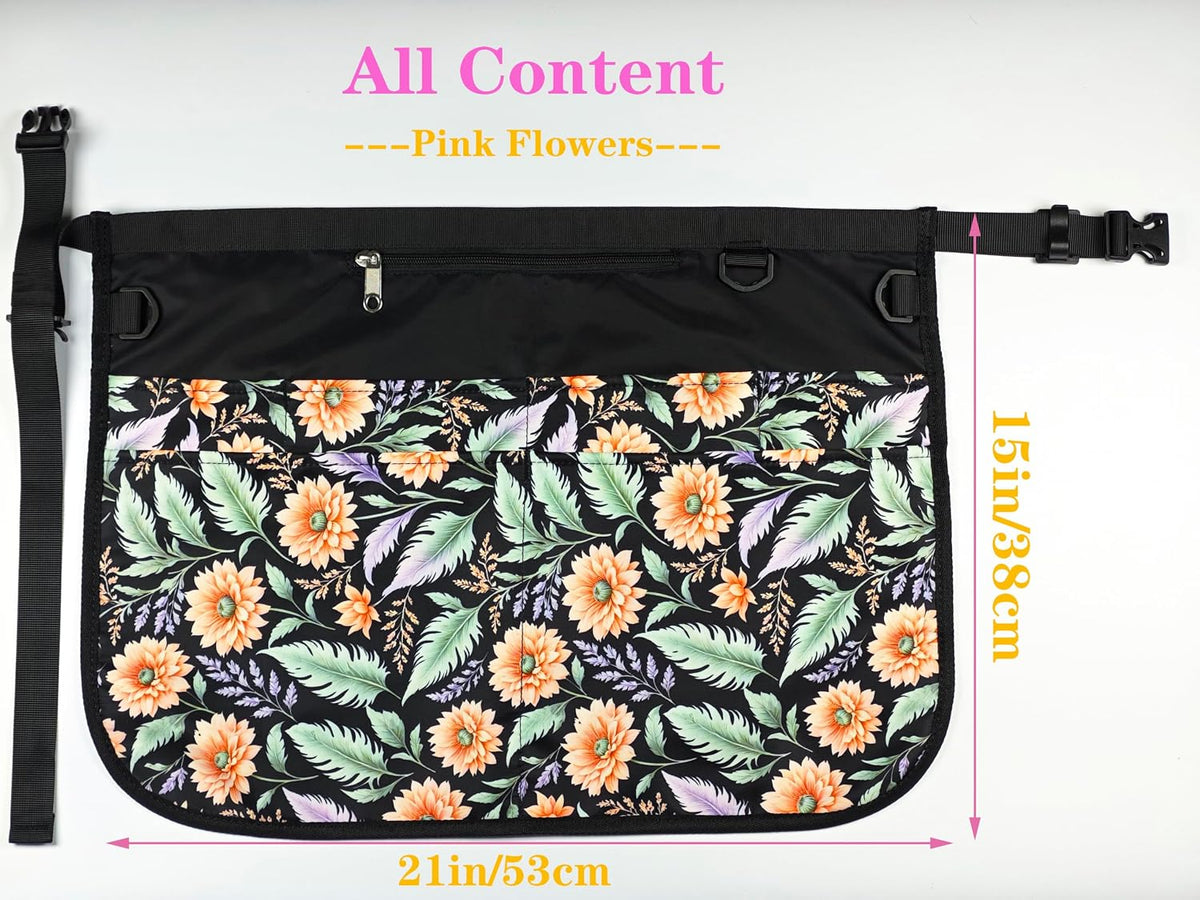 Garden Apron for Women with 7 Pocket,Half Florist Apron Harvesting Apron