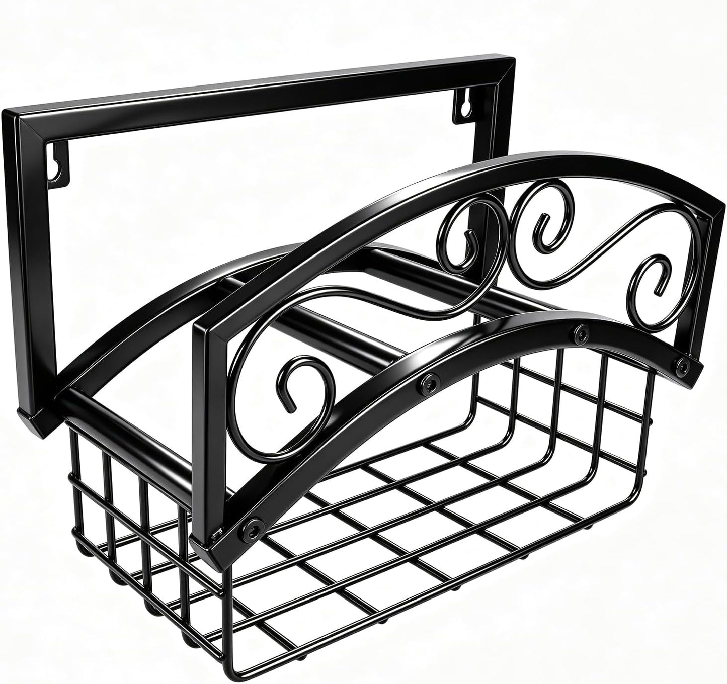 Garden Hose Holder Wall Mount, Metal Water Hose Holder with Basket