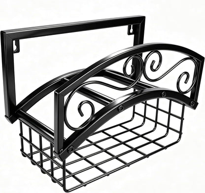 Garden Hose Holder Wall Mount, Metal Water Hose Holder with Basket