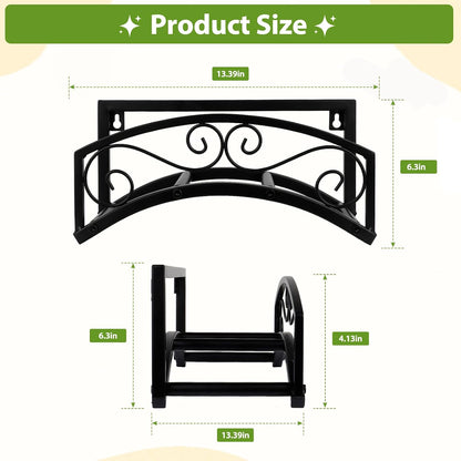Garden Hose Holder Wall Mount, Metal Water Hose Holder with Basket