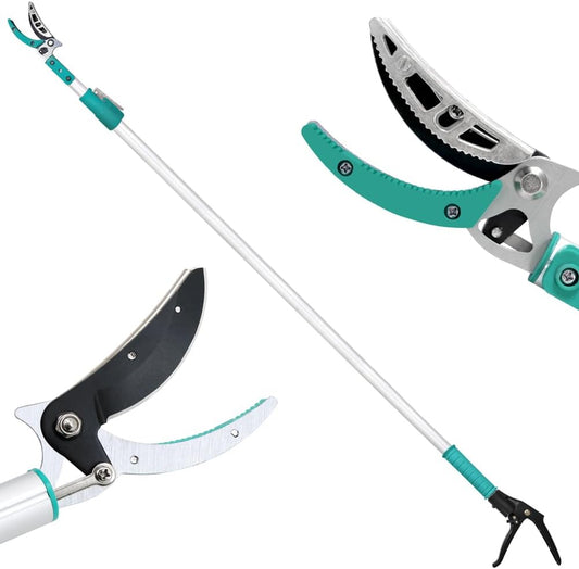 5.91-9.84FT Tree Pruners Long Reach with 4 Nodes Adjustment, Extendable Tree Pruner, Ergonomic Grip, Telescopic Tree Pruner Ideal for Fruit Picking, Deadheading And Pruning