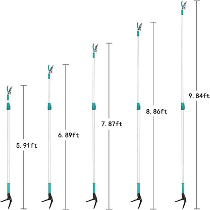 5.91-9.84FT Tree Pruners Long Reach with 4 Nodes Adjustment, Extendable Tree Pruner, Ergonomic Grip, Telescopic Tree Pruner Ideal for Fruit Picking, Deadheading And Pruning
