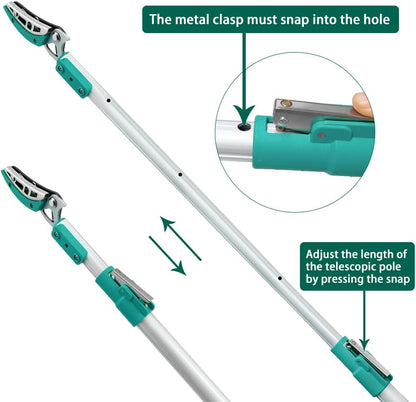 5.91-9.84FT Tree Pruners Long Reach with 4 Nodes Adjustment, Extendable Tree Pruner, Ergonomic Grip, Telescopic Tree Pruner Ideal for Fruit Picking, Deadheading And Pruning