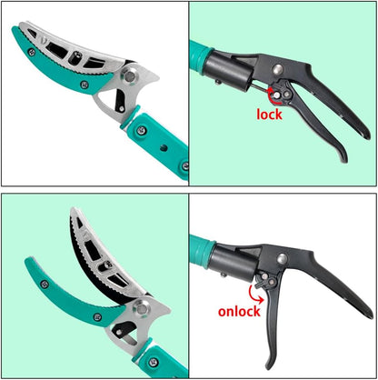 5.91-9.84FT Tree Pruners Long Reach with 4 Nodes Adjustment, Extendable Tree Pruner, Ergonomic Grip, Telescopic Tree Pruner Ideal for Fruit Picking, Deadheading And Pruning