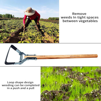 Garden Hula Hoe Head Stirrup Hoes Replacement Heads Scuffle Loop Tools for Weeding (GS1), Gray