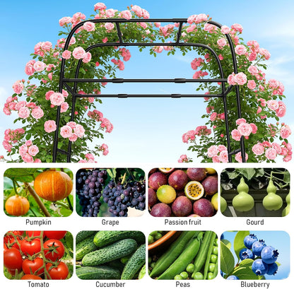 7FT Garden Trellis Arch for Climbing Plants – Tall Outdoor Metal Trellis for Vegetables, Peas, Tomatoes,﻿ Cucumber Trellis Arch & Vertical Garden Climber Plant Support for Vine Plants