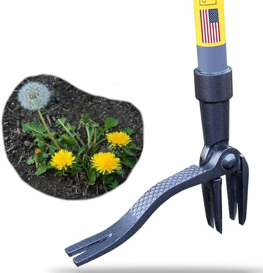 Rocklin™ Stand Up Weed Puller, 4-Claw Steel Head, 48" Handle