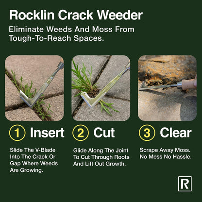 Rocklin™ Stand Up Weed Puller, 4-Claw Steel Head, 48" Handle