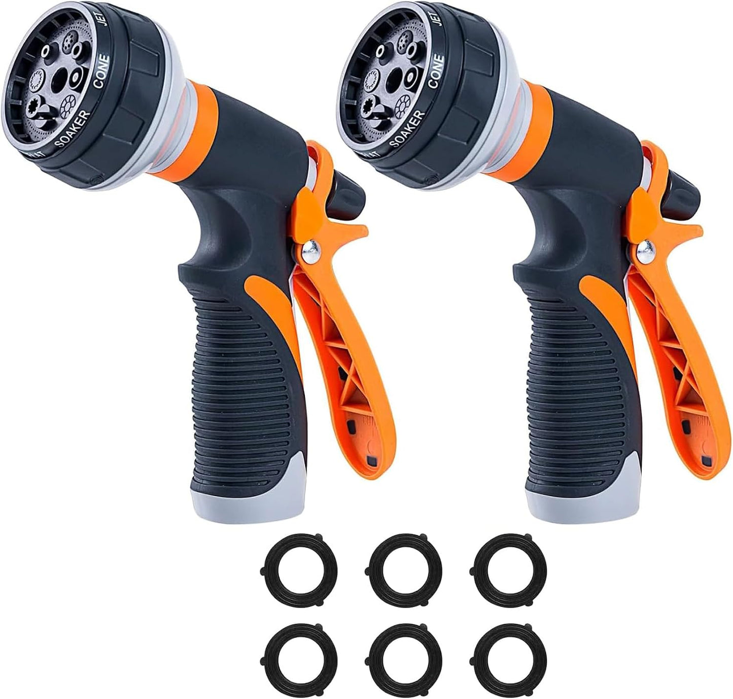 Garden Hose Nozzle,New Upgraded Version High-Pressure 8 Spray Patterns Adjustable Hose Sprayer Nozzle,ABS Slip Resistant,Water Hose Nozzle for Plant Watering,Car Wash,Showering Pets,Outdoor Fun
