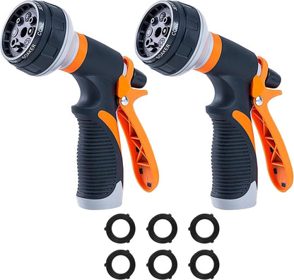 Garden Hose Nozzle,New Upgraded Version High-Pressure 8 Spray Patterns Adjustable Hose Sprayer Nozzle,ABS Slip Resistant,Water Hose Nozzle for Plant Watering,Car Wash,Showering Pets,Outdoor Fun