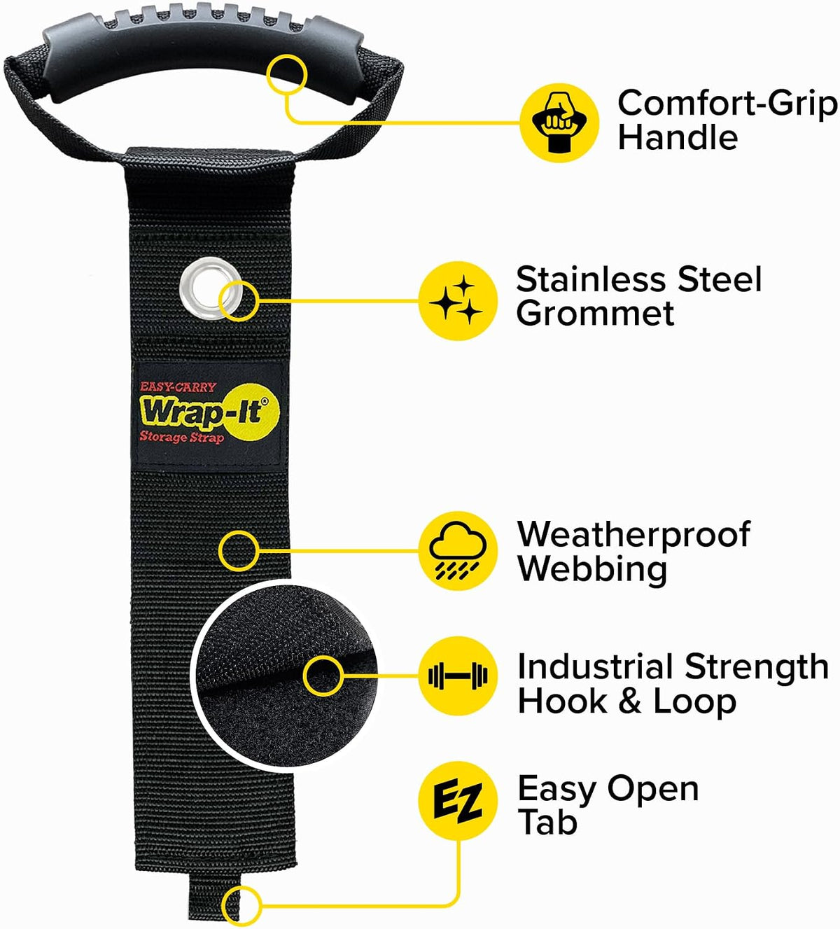 Easy-Carry Straps - 22" (2-Pack) Black