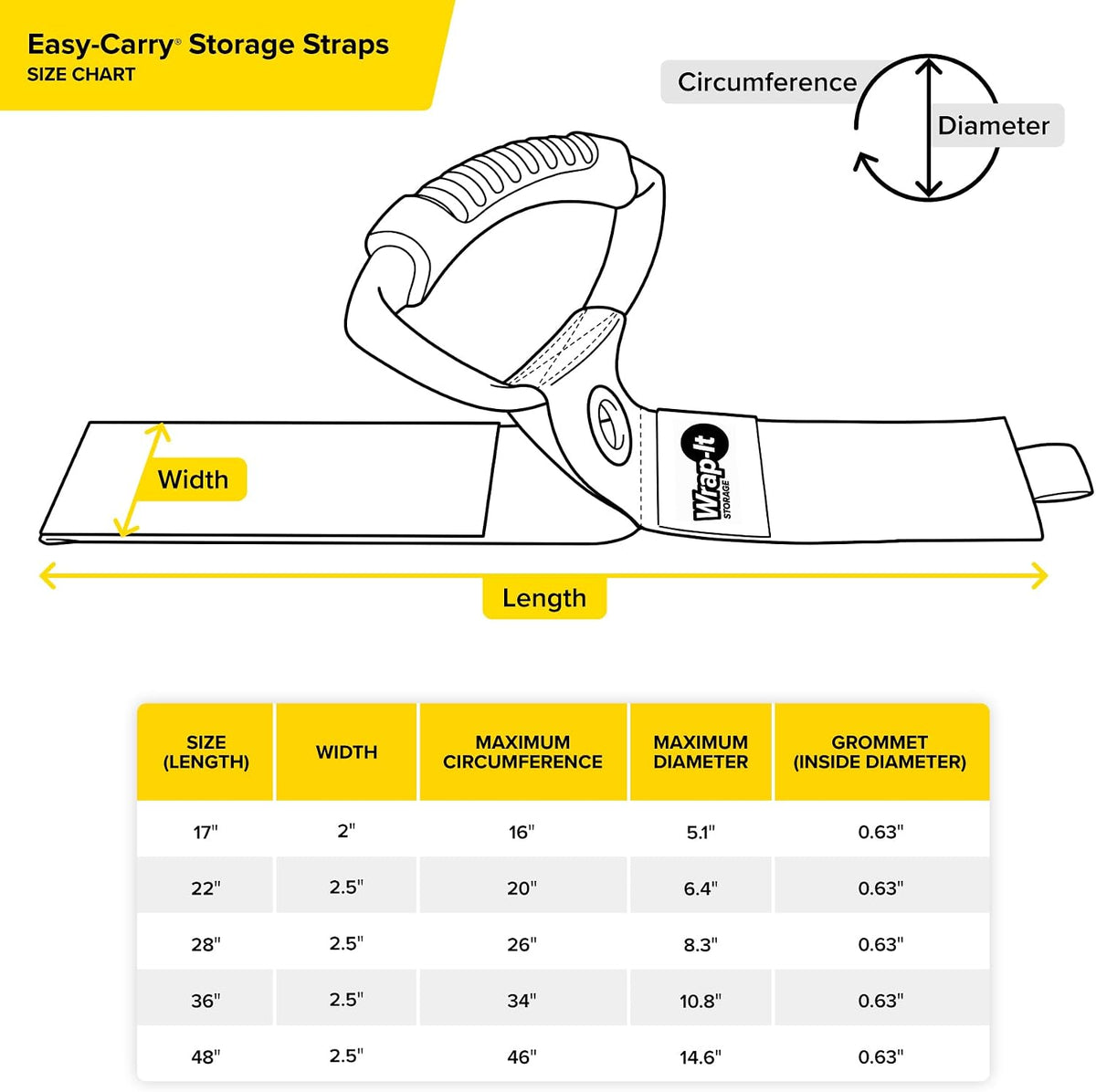 Easy-Carry Straps - 22" (2-Pack) Black