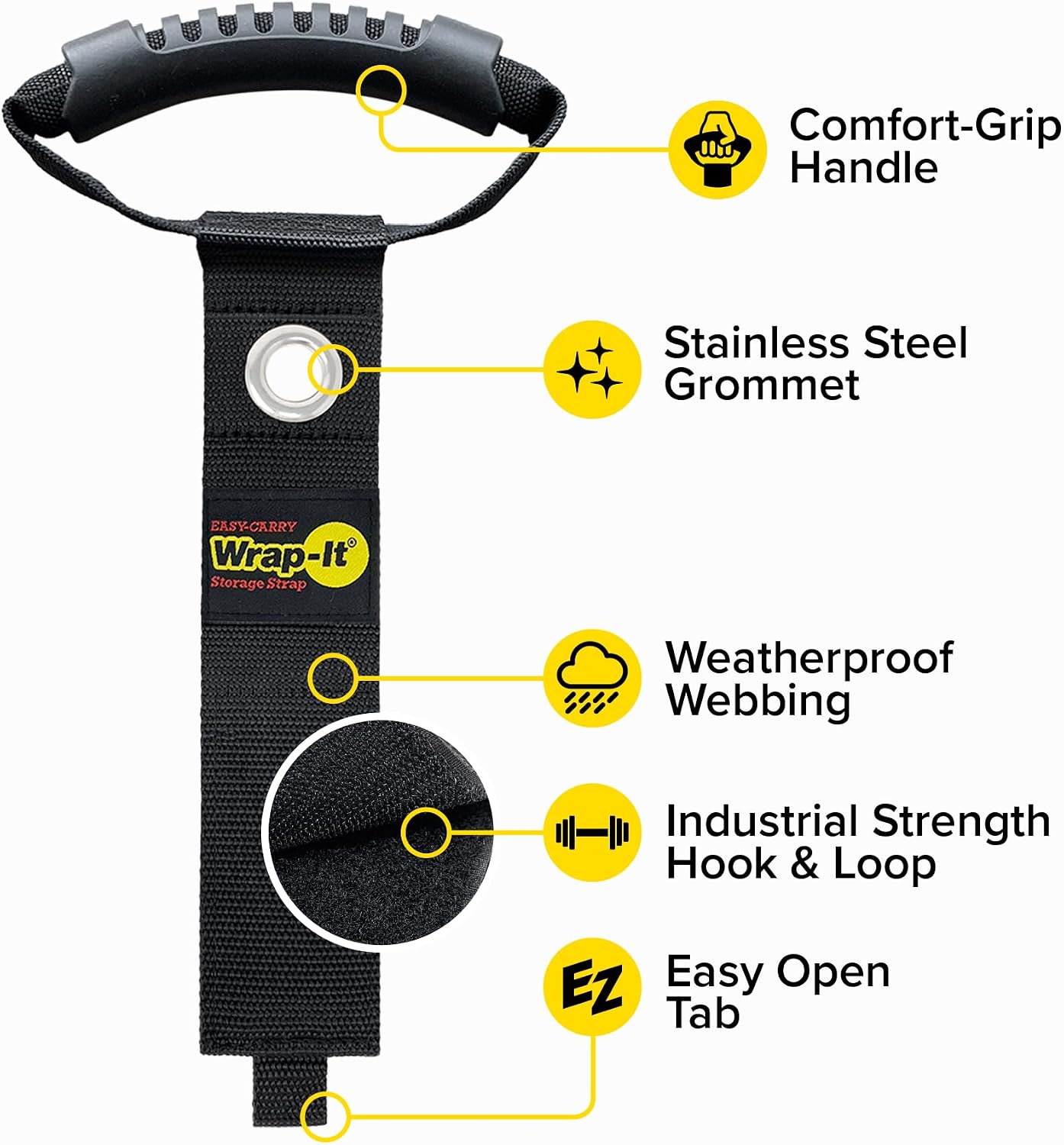 Easy-Carry Straps - 22" (2-Pack) Black