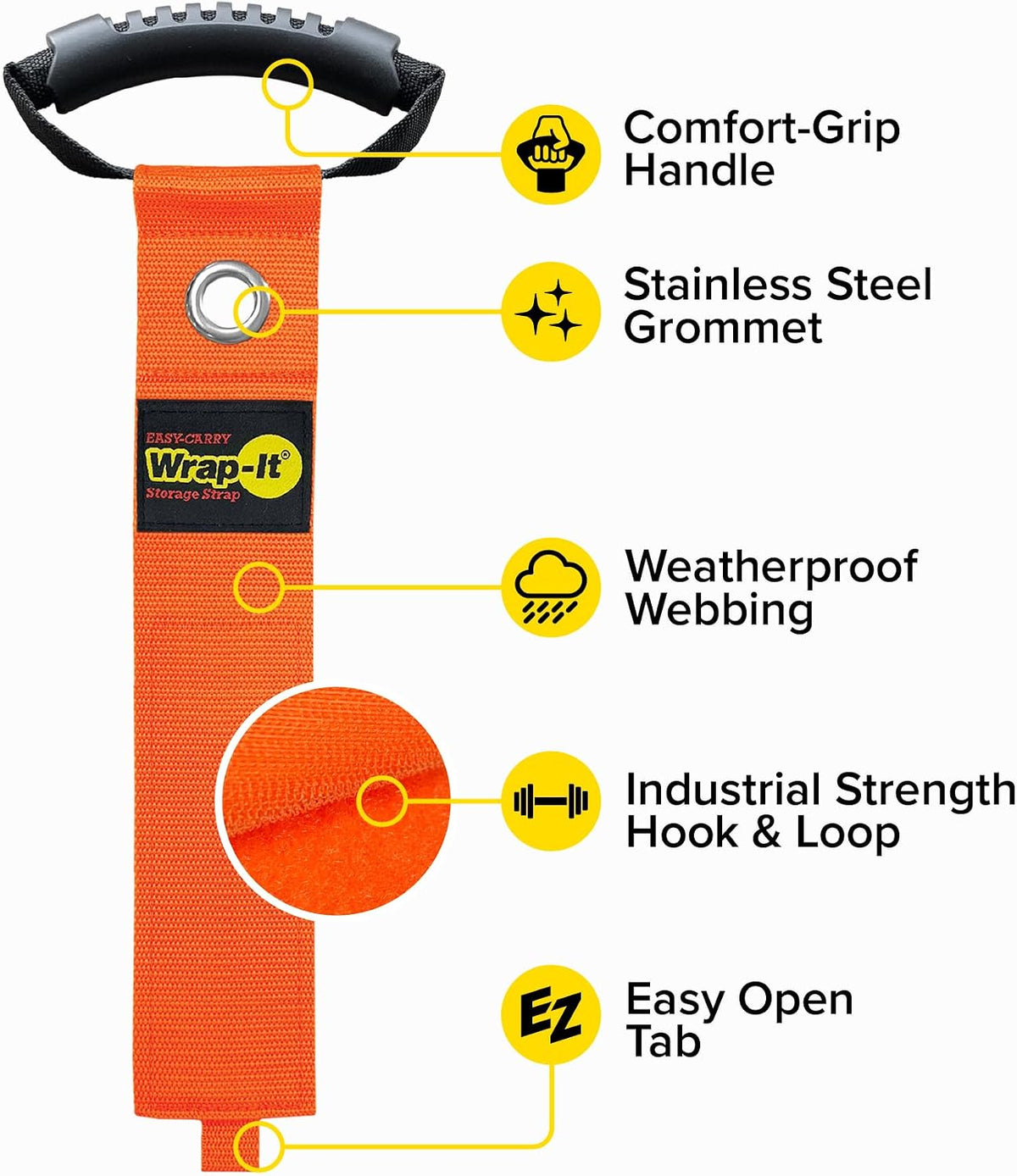 Easy-Carry Straps - 22" (2-Pack) Black