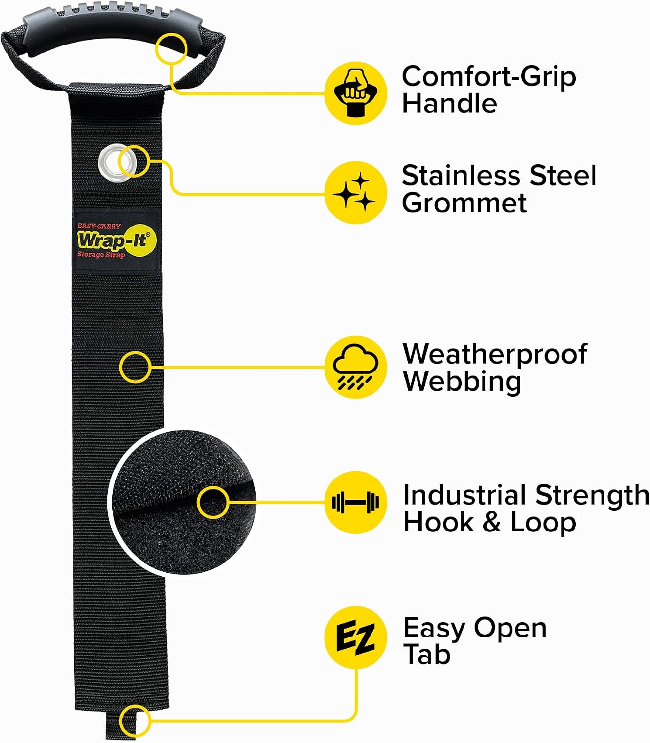 Easy-Carry Straps - 22" (2-Pack) Black