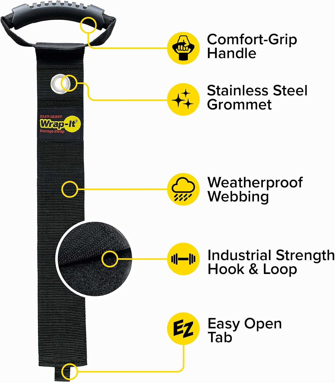 Easy-Carry Straps - 22" (2-Pack) Black