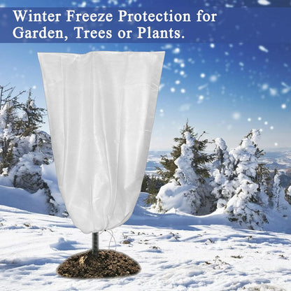 Winter Plant Covers Freeze Protection 32x47 Inch Garden Frost Tree Blanket Shrub Covers with Drawstring for Cold Weather Frost Protection Sun Protection (5 Pack)