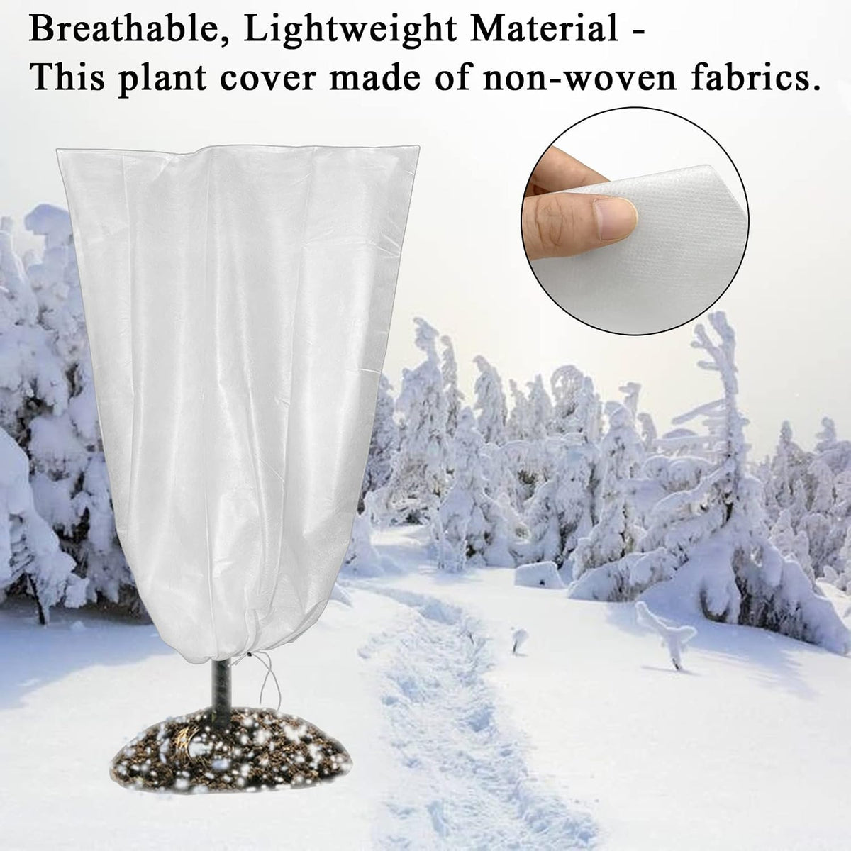 Winter Plant Covers Freeze Protection 32x47 Inch Garden Frost Tree Blanket Shrub Covers with Drawstring for Cold Weather Frost Protection Sun Protection (5 Pack)