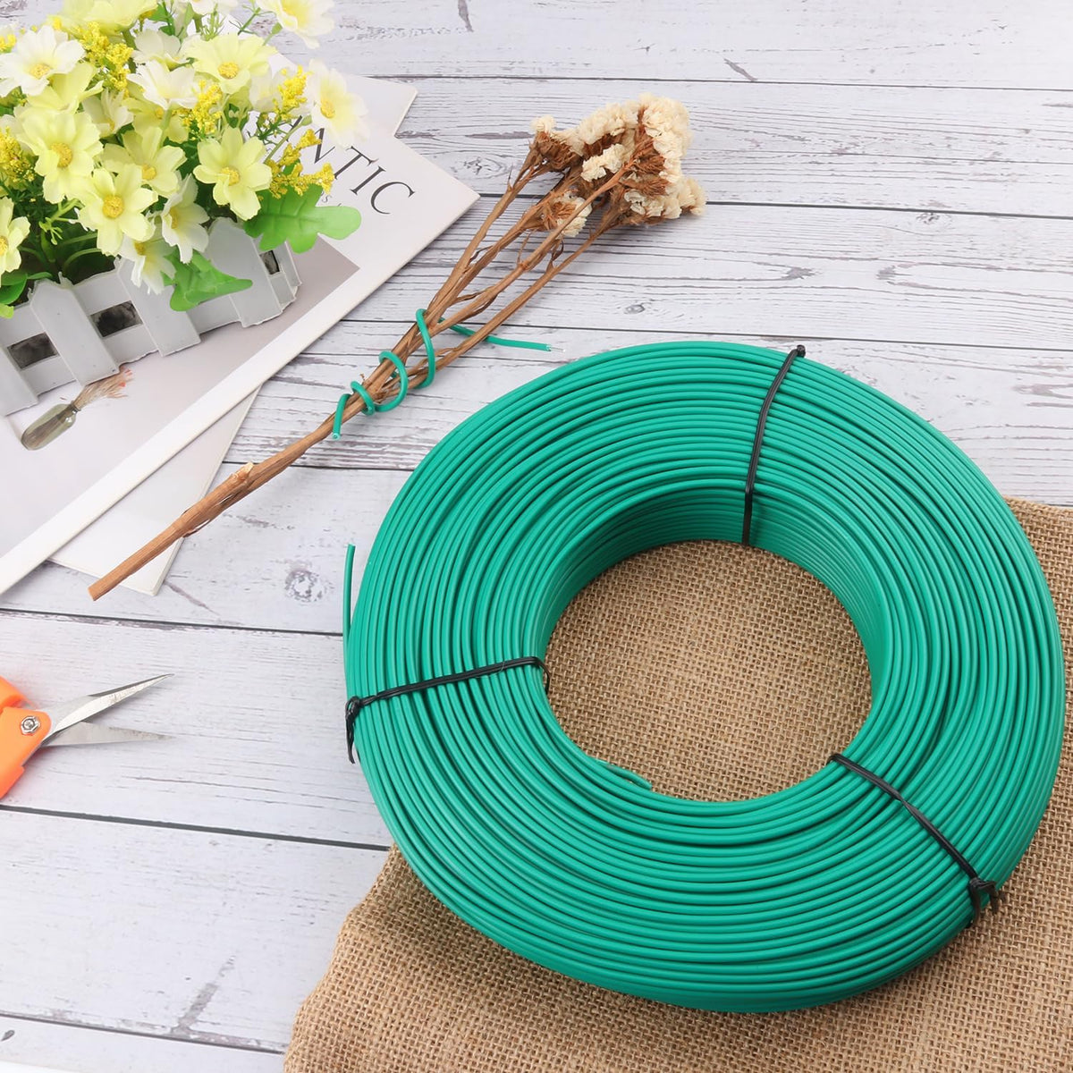 525 ft Plant Twist Ties, Soft TPR Garden Twist Ties for Outdoor Plants, Climbing Plants, and Tomato Support, Durable, Reusable, and Easy to Use