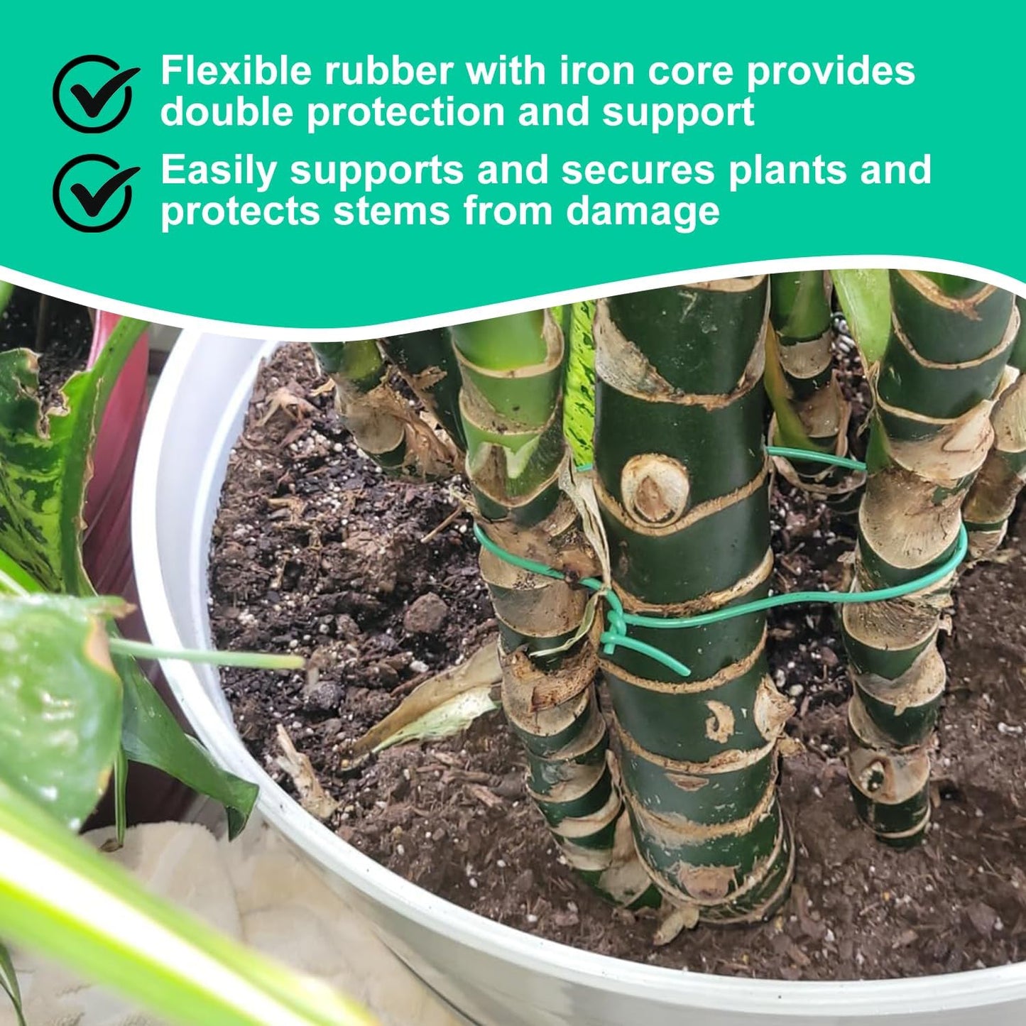 525 ft Plant Twist Ties, Soft TPR Garden Twist Ties for Outdoor Plants, Climbing Plants, and Tomato Support, Durable, Reusable, and Easy to Use
