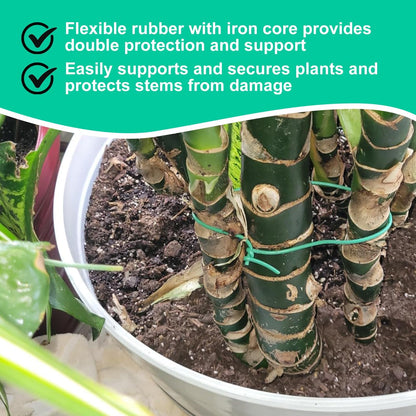 525 ft Plant Twist Ties, Soft TPR Garden Twist Ties for Outdoor Plants, Climbing Plants, and Tomato Support, Durable, Reusable, and Easy to Use