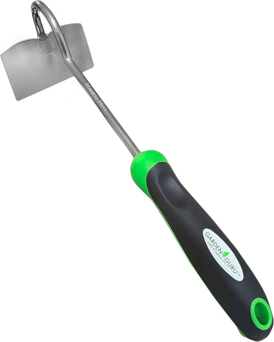 Hand Hoe Tiller Cultivator Tool - Stainless Steel for Ultimate Strength - Rust Resistant - Ergonomic Handle - Great for Gardening Digging Tilling Planting Cultivating Loosening