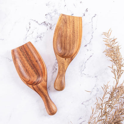 Wooden Coffee Scoop, 6.3 Inch Large Ground Coffee Scoop, Acacia Wood Wooden Scoop Coffee Spoons for Jars Canisters, Bath Salts, Tea, Sugar, Laundry Detergent