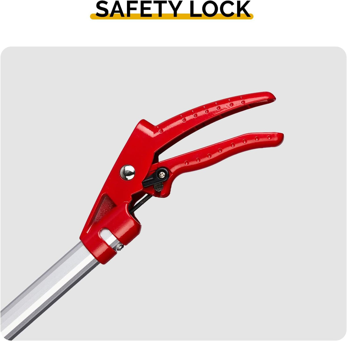 Telescopic Pole Pruner, 9.84FT Long Reach Tree Trimmer and Fruit Picker with Cut and Hold Feature, Extendable Aluminum Branch Cutter with Removable Saw Blade