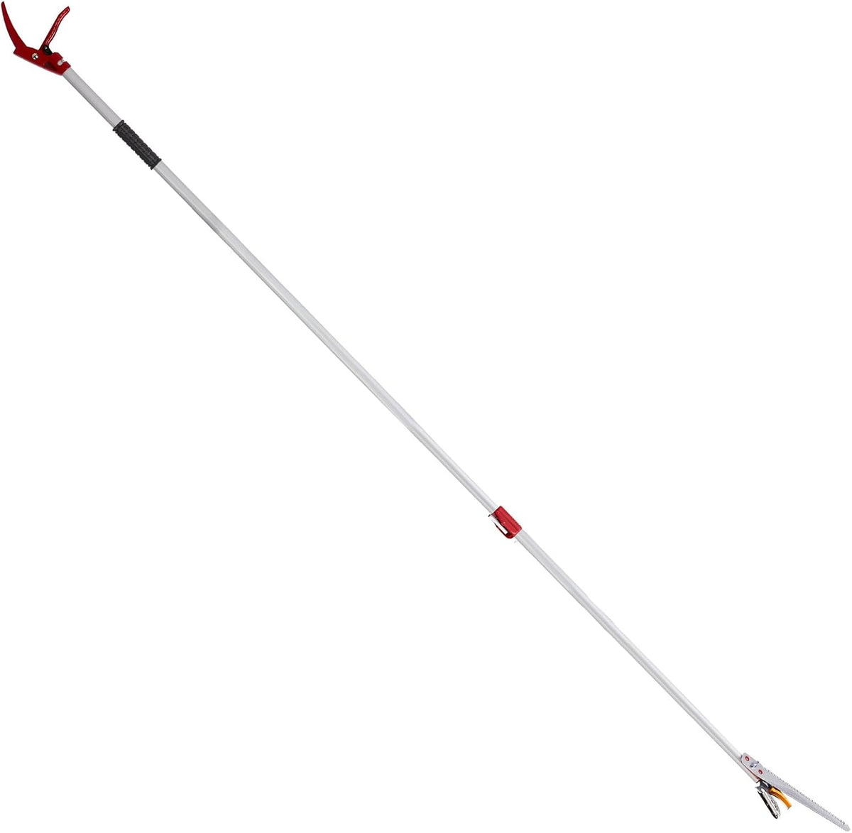 Telescopic Pole Pruner, 9.84FT Long Reach Tree Trimmer and Fruit Picker with Cut and Hold Feature, Extendable Aluminum Branch Cutter with Removable Saw Blade