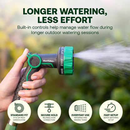 TCNZL8P Garden Hose Nozzle - 8 Pattern Thumb Control Water Spray