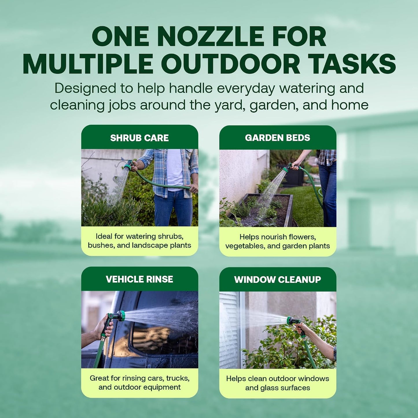 TCNZL8P Garden Hose Nozzle - 8 Pattern Thumb Control Water Spray