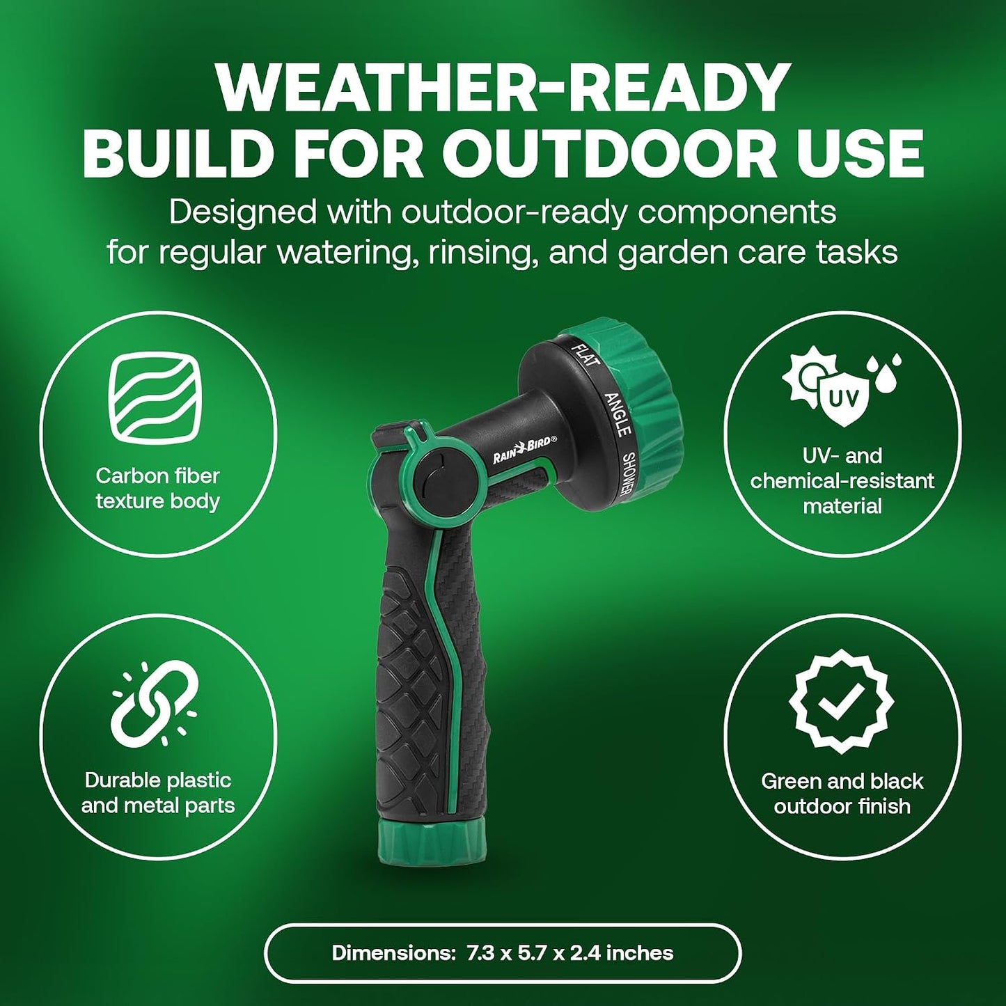 TCNZL8P Garden Hose Nozzle - 8 Pattern Thumb Control Water Spray