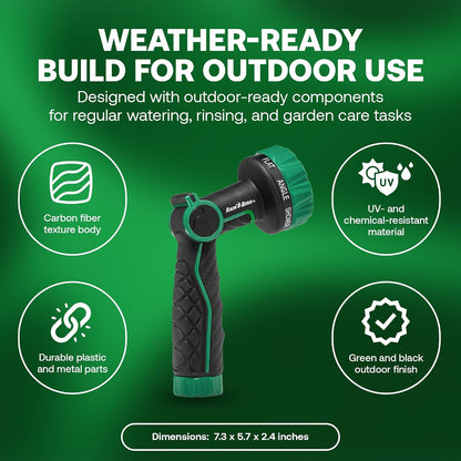 TCNZL8P Garden Hose Nozzle - 8 Pattern Thumb Control Water Spray