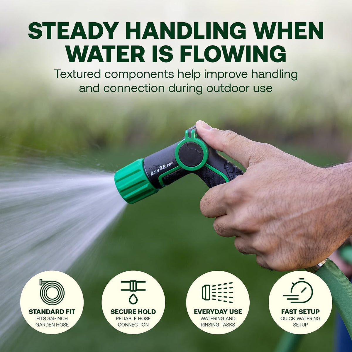 TCNZL8P Garden Hose Nozzle - 8 Pattern Thumb Control Water Spray