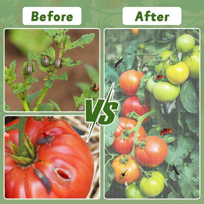2 Pcs Garden Bird Netting Plant Cover for Square Tomato Cage, 59" x 17.7" Insect Bird Barrier Tomato Cage Net with Zipper & Drawstring, Tomato Trellis Netting Protection Cover for Protecting Plants