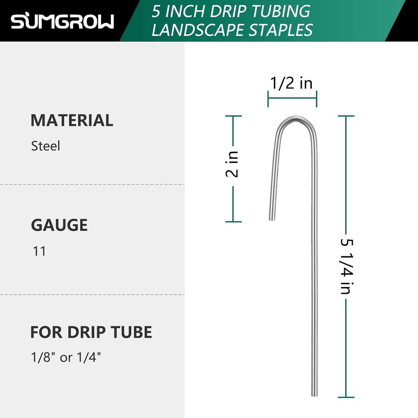 120 Pack Drip Irrigation Stakes for 1/4 or 1/8 Tubing, Metal Staples