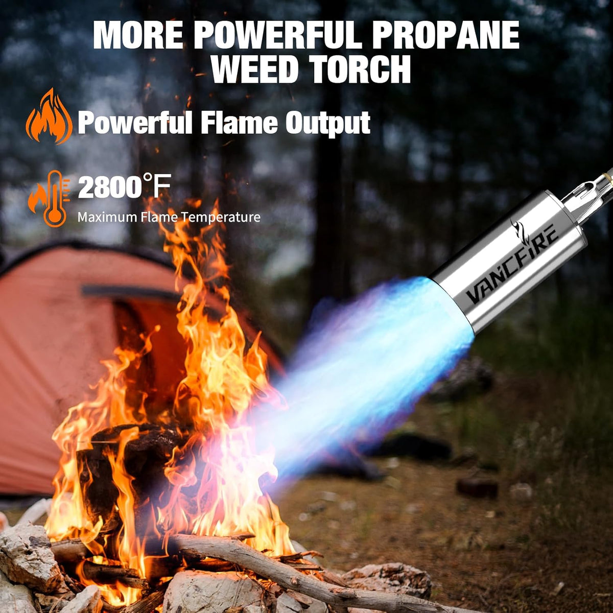 Propane Torch Weed Burner Kit with Storage Bag, High Output Blow Torch with Long/Short Mode & 12.5FT Hose, Heavy Duty Flamethrower with Turbo Trigger for Weeding, Roofing, Ice Snow Melting,BBQ(33.3")