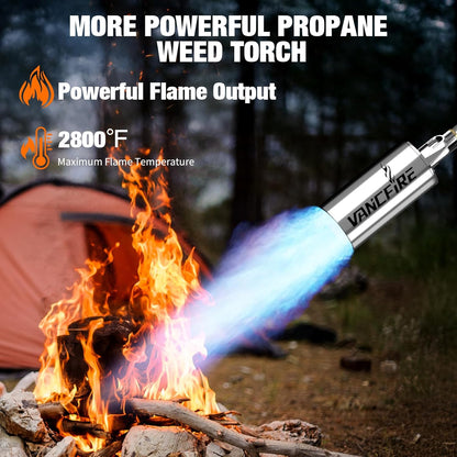 Propane Torch Weed Burner Kit with Storage Bag, High Output Blow Torch with Long/Short Mode & 12.5FT Hose, Heavy Duty Flamethrower with Turbo Trigger for Weeding, Roofing, Ice Snow Melting,BBQ(33.3")