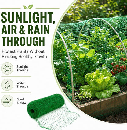 Garden Netting, 6.6 x 100 FT Bird Netting for Garden Plant Protection, Reusable Fine Mesh for Fruit Trees, Vegetable Plants, Blueberry Bushes, Raised Beds, Chicken Coop (6.6x100ft)