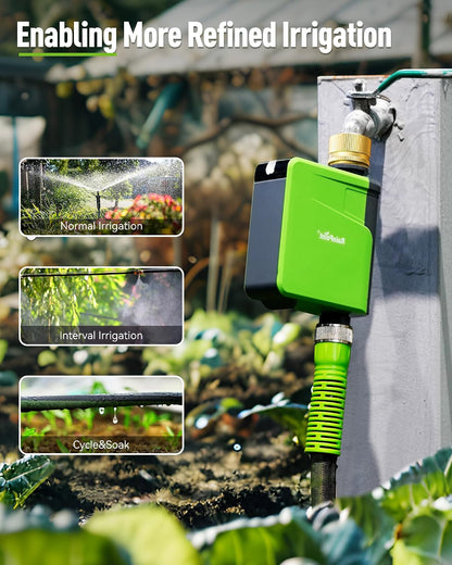 WiFi Hose Timer, Brass Inlet Smart Sprinkler Timer for Watering, WiFi Watering Timer for Garden Hose with Hub, APP & Voice Control, Automatic Irrigation System for Lawns and Yard