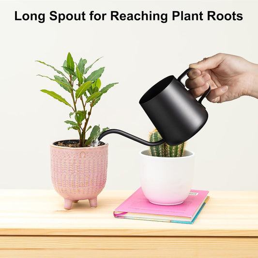 Watering Can Indoor Plants, Small Plant Watering Can, 12 oz, Black