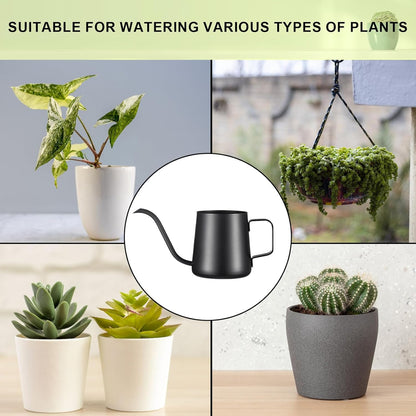 Watering Can Indoor Plants, Small Plant Watering Can, 12 oz, Black
