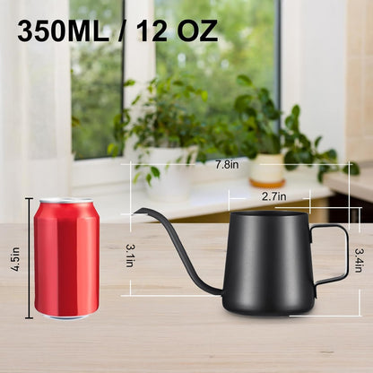 Watering Can Indoor Plants, Small Plant Watering Can, 12 oz, Black