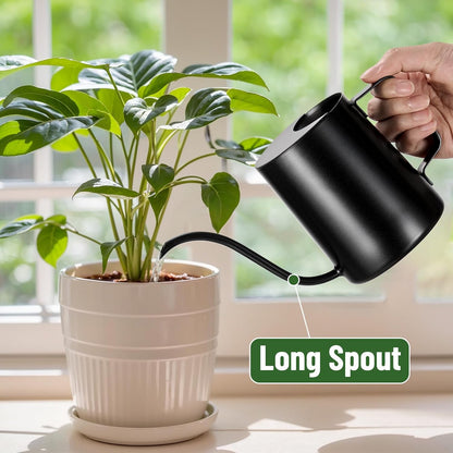 Watering Can Indoor Plants, Small Plant Watering Can, 12 oz, Black