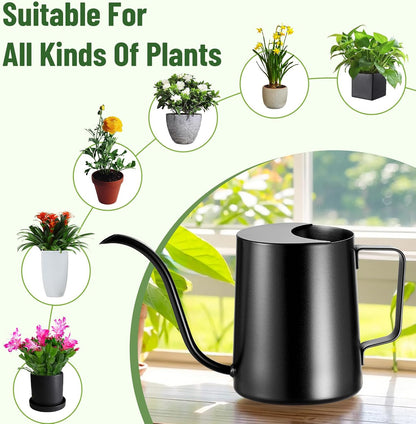 Watering Can Indoor Plants, Small Plant Watering Can, 12 oz, Black