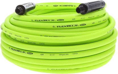 Air Compressor Hose, 3/8 in. x 100 ft., 1/4 in. MNPT Fittings, No-Kink, All Weather, Lightweight, Premium Hybrid Polymer, 300 PSI, ZillaGreen