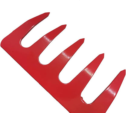 8 Teeth Mini Garden Rake Replacement Head for Kids Hard Metal Hand Rake Head Only NO Handle (Red)