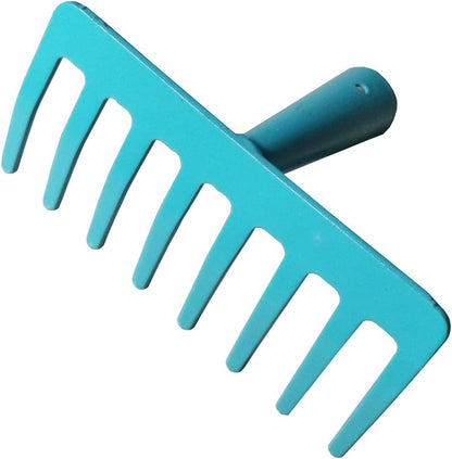 8 Teeth Mini Garden Rake Replacement Head for Kids Hard Metal Hand Rake Head Only NO Handle (Red)