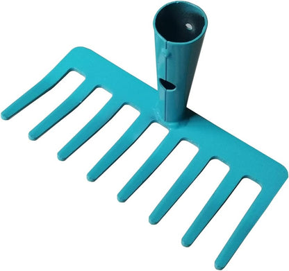 8 Teeth Mini Garden Rake Replacement Head for Kids Hard Metal Hand Rake Head Only NO Handle (Red)